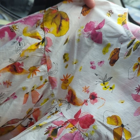 Merlette Floral Tiered Babydoll Top Blouse Puff Sleeve size small - Picture 10 of 16